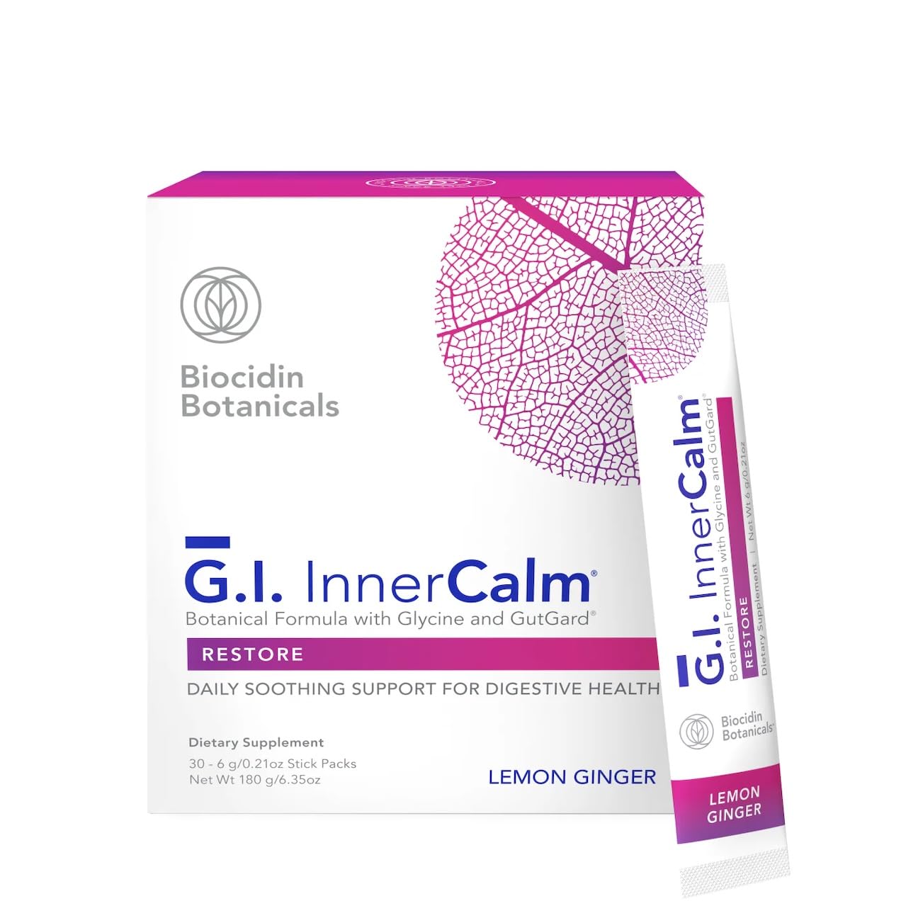 Bio-Botanical Research empaque frontal mostrando sobres y beneficios