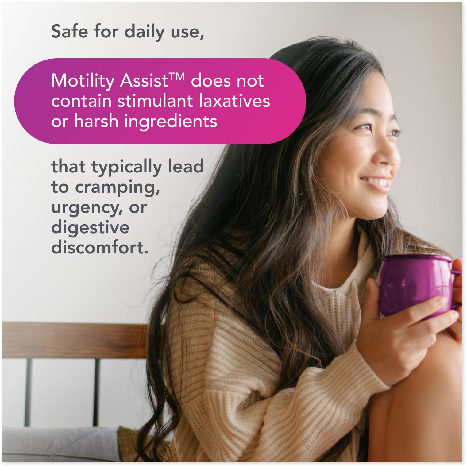 Biocidin Motility Assist botella abierta con cápsulas listas para tomar