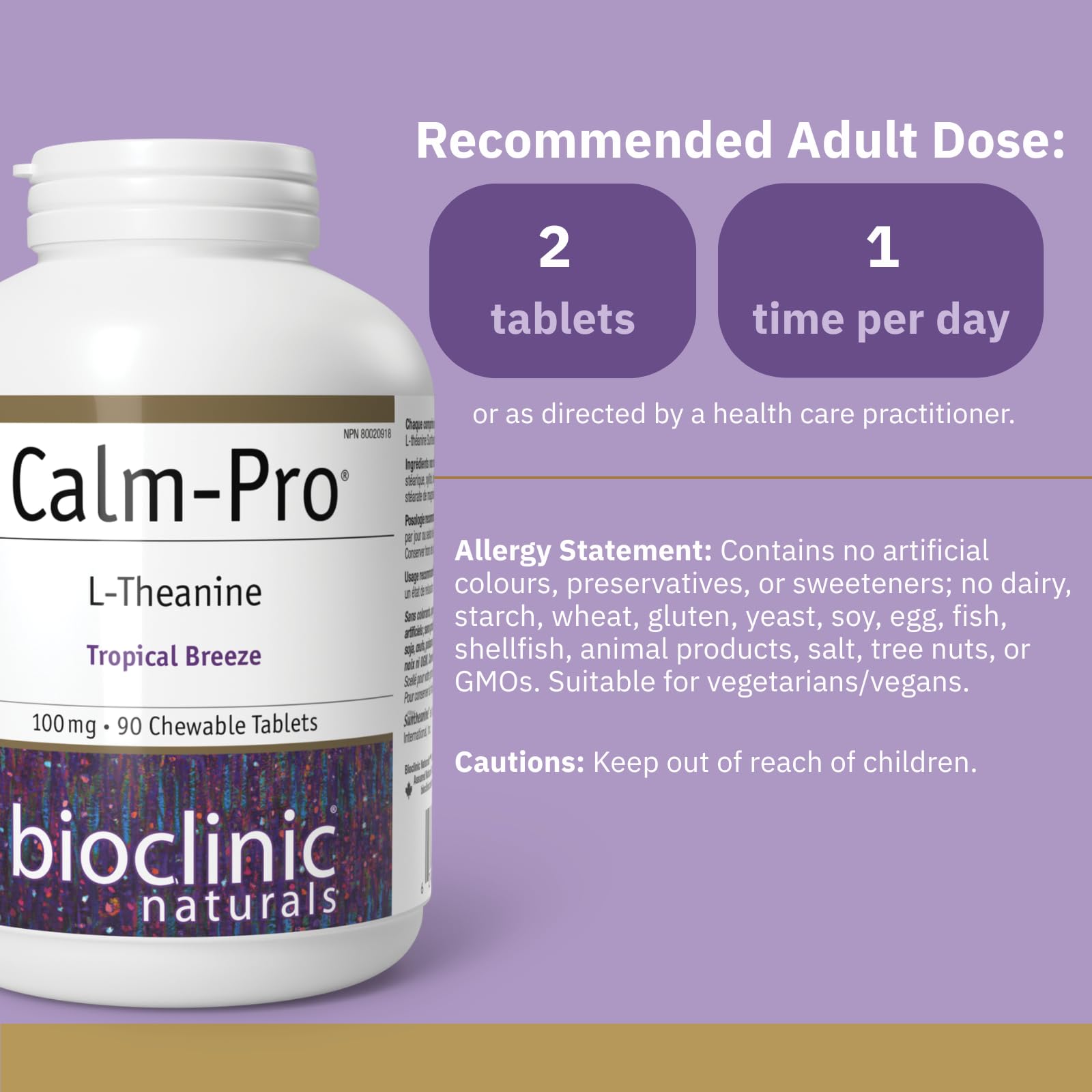 Bioclinic Calm Pro tabletas masticables detalle, fácil toma y rápida absorción
