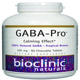 Bioclinic Naturals frasco frontal de GABA-Pro con etiqueta clara y ventaja de portabilidad