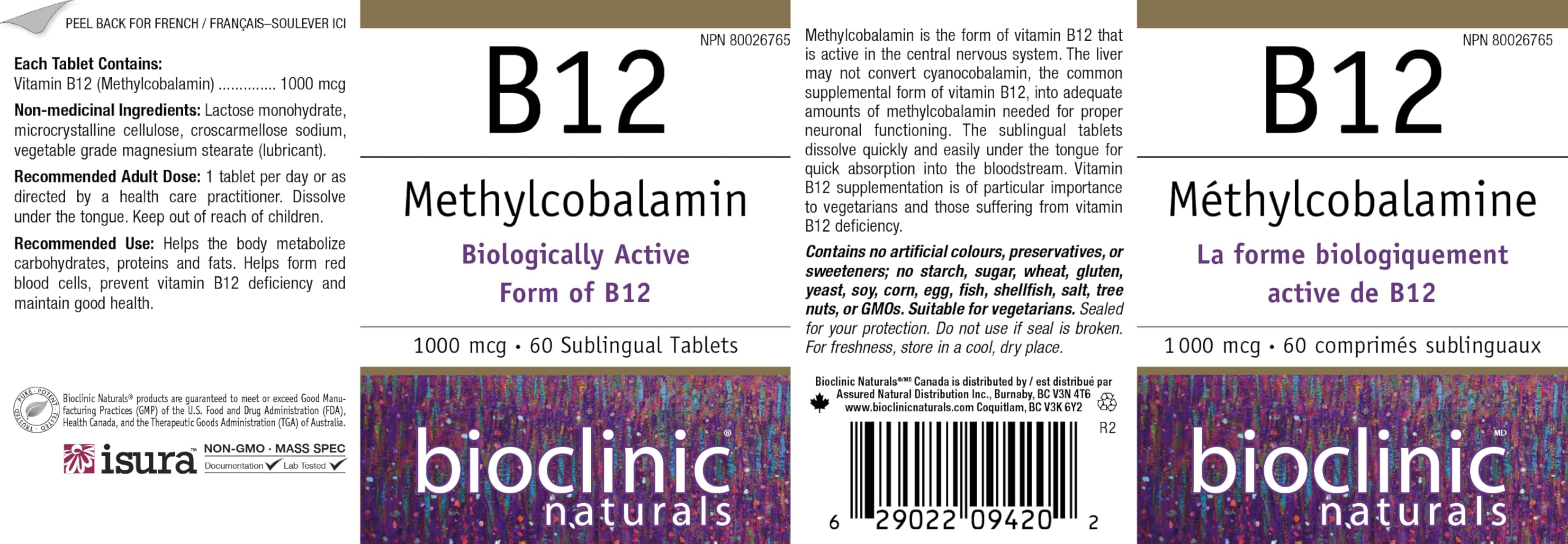 Bioclinic Naturals pastilla colocada bajo la lengua indicando uso sublingual cómodo