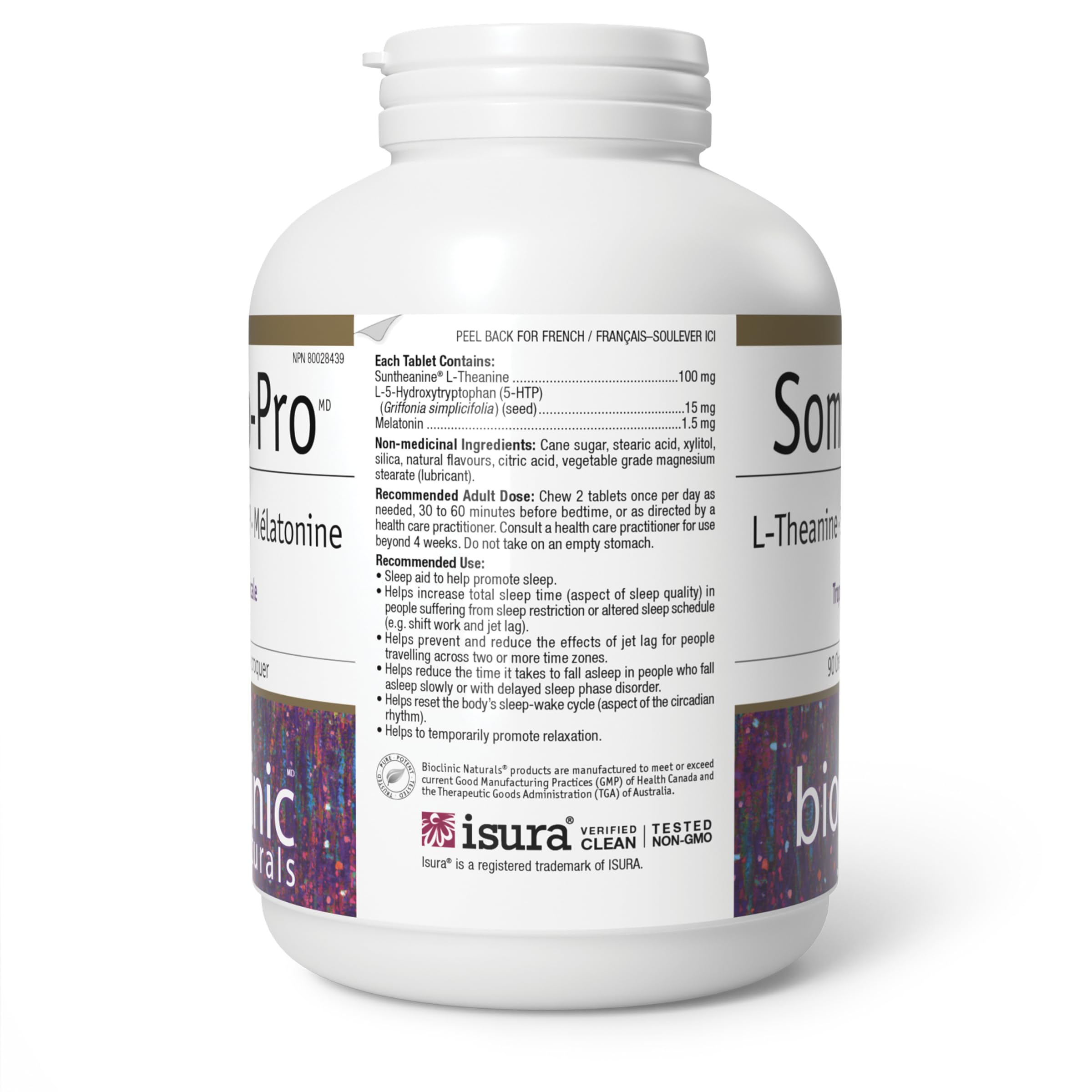 Bioclinic Naturals Somno Pro comparación de tamaño para ver dosis práctica y portátil