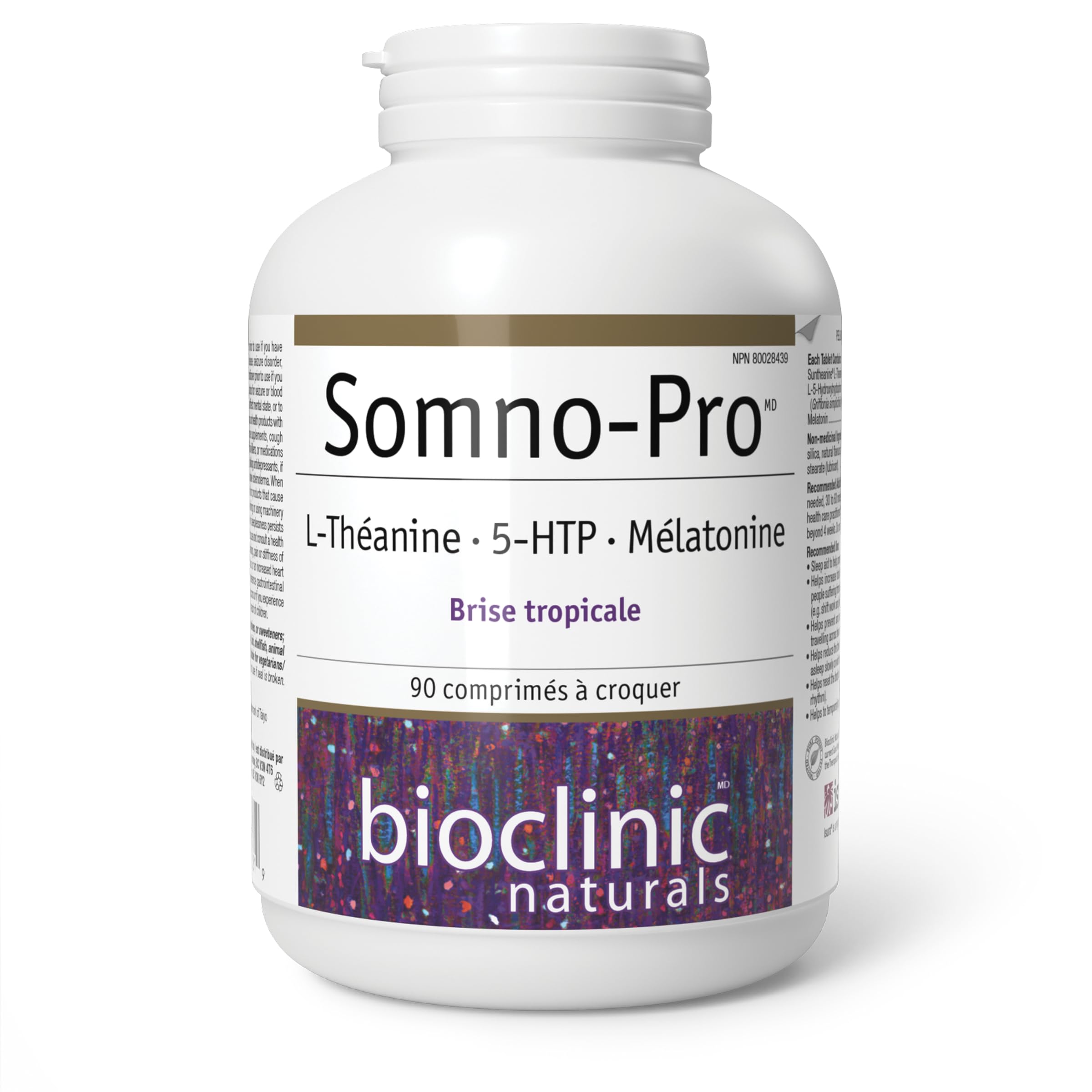 Bioclinic Naturals Somno Pro frasco abierto con comprimidos listo para uso nocturno