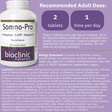 Bioclinic Naturals Somno Pro primer plano de una tableta masticable que facilita la toma