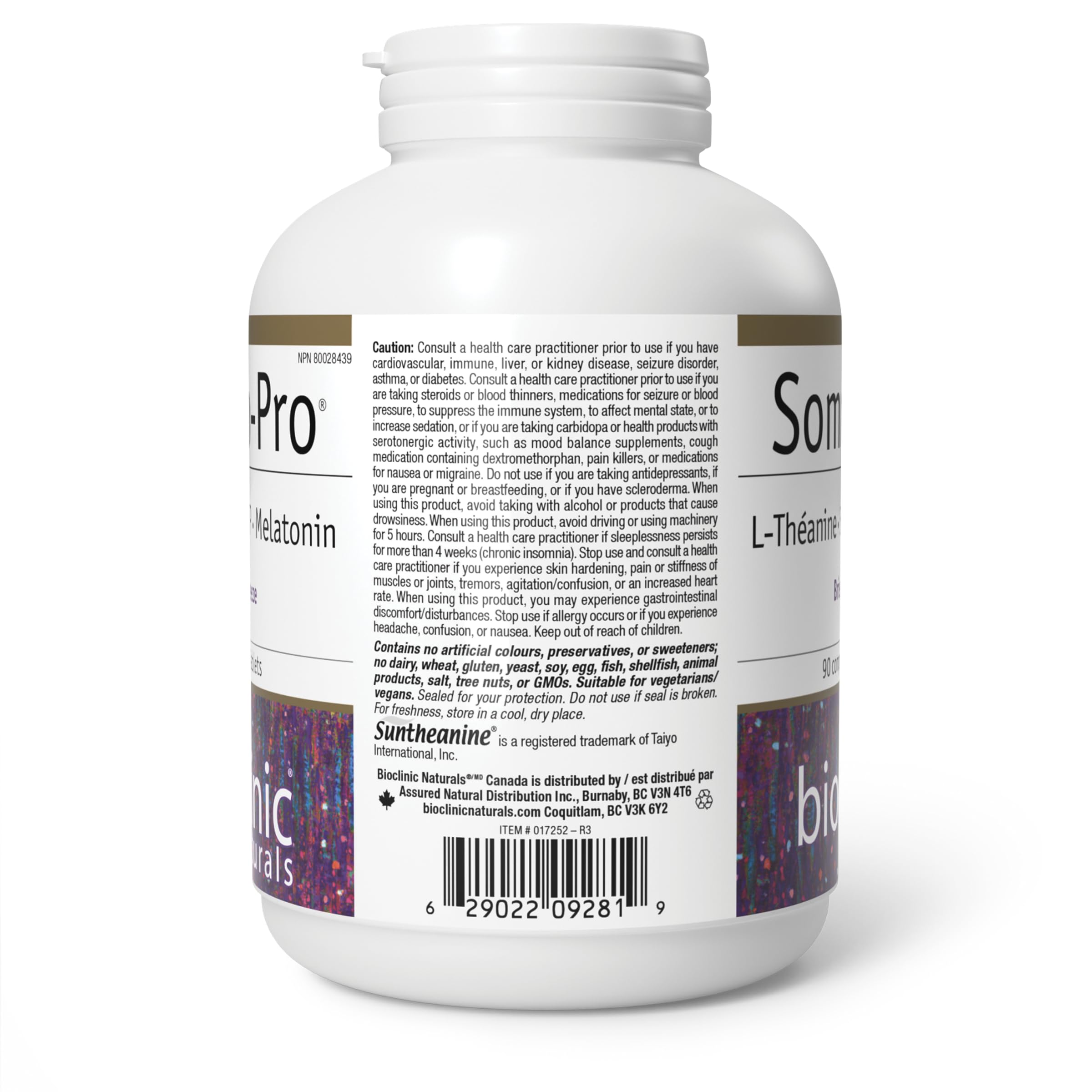 Bioclinic Naturals Somno Pro comprimido junto a almohada sugiere uso antes de dormir