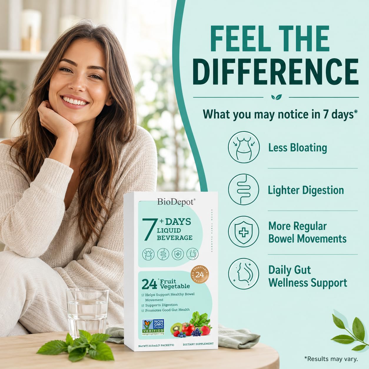 Biodepot textura del líquido para absorción rápida y sabor natural