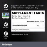 BioEmblem mezcla de creatina en batido proteico para recuperación