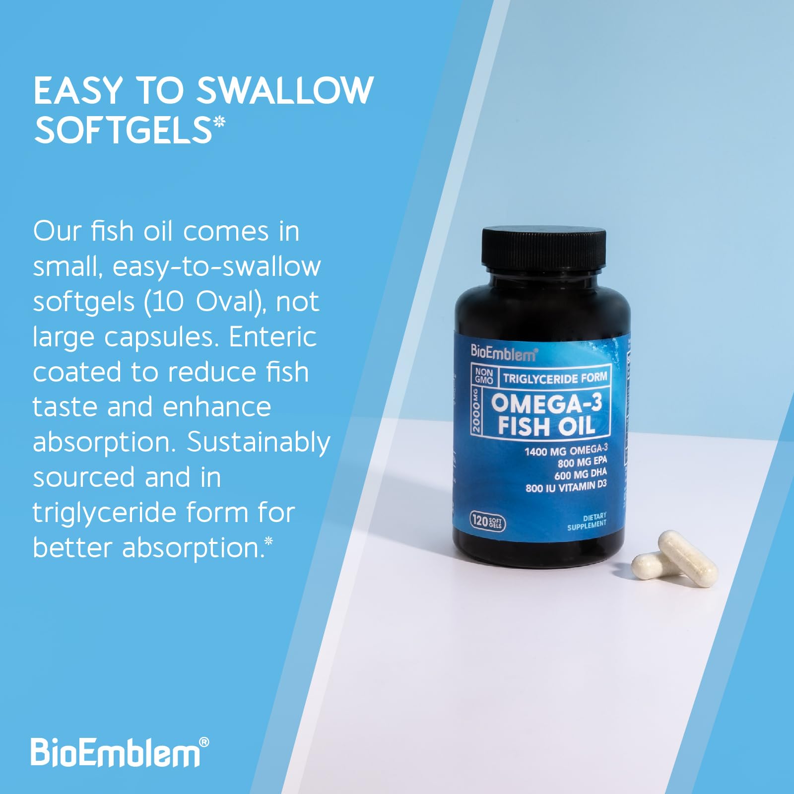 BioEmblem envase con sello Friends Of The Sea mostrando procedencia sostenible
