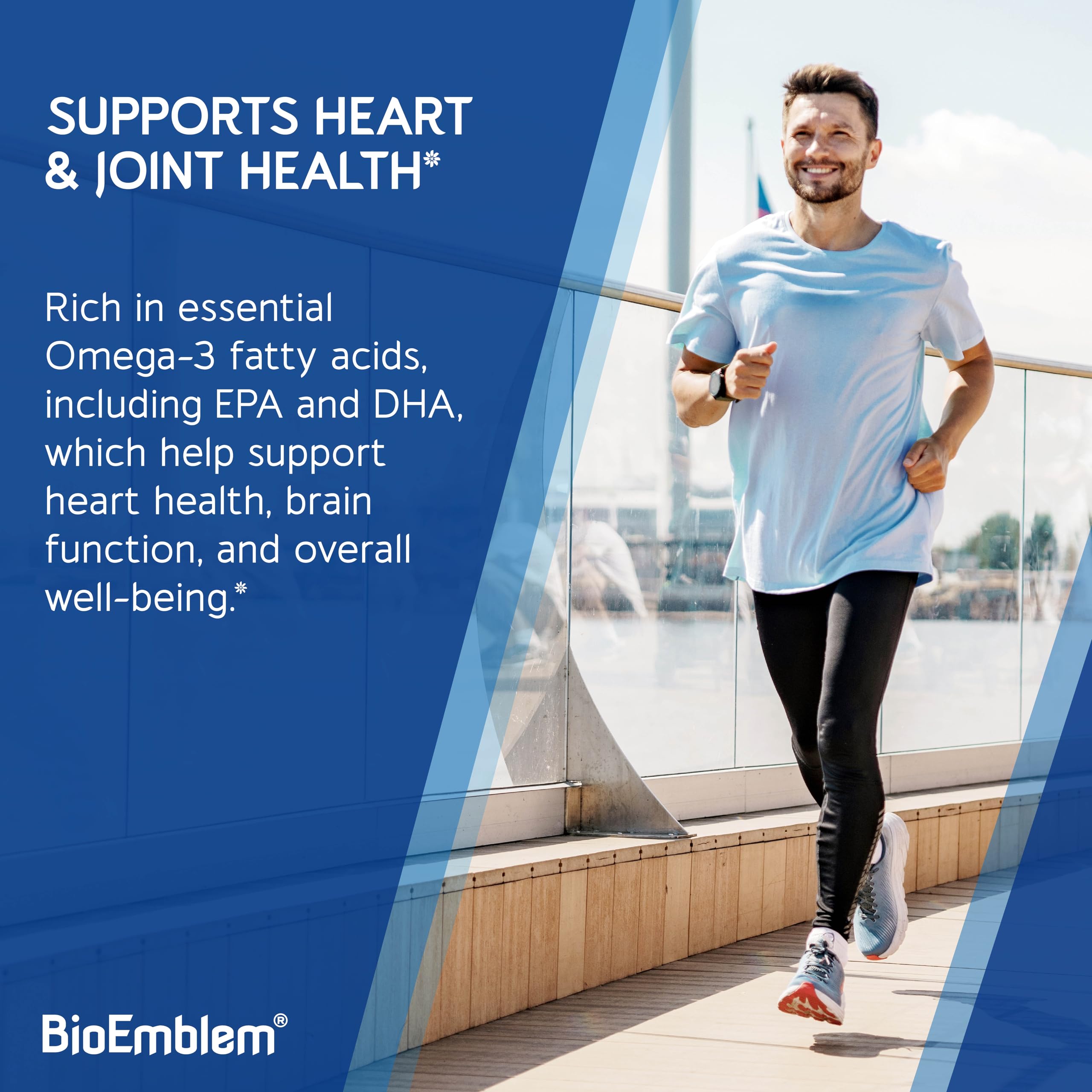 BioEmblem etiqueta ampliada con lista de EPA, DHA y vitamina D3 visible