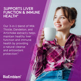 BioEmblem cápsulas junto a alimentos que favorecen la digestión, promoviendo bienestar