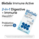 BioGaia caja abierta con cápsulas indicando suministro de 60 días y conveniencia