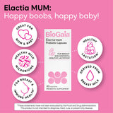 BioGaia Elactia envase abierto mostrando 30 cápsulas para un mes