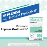 BioGaia Prodentis etiqueta con lista de ingredientes y certificaciones visibles
