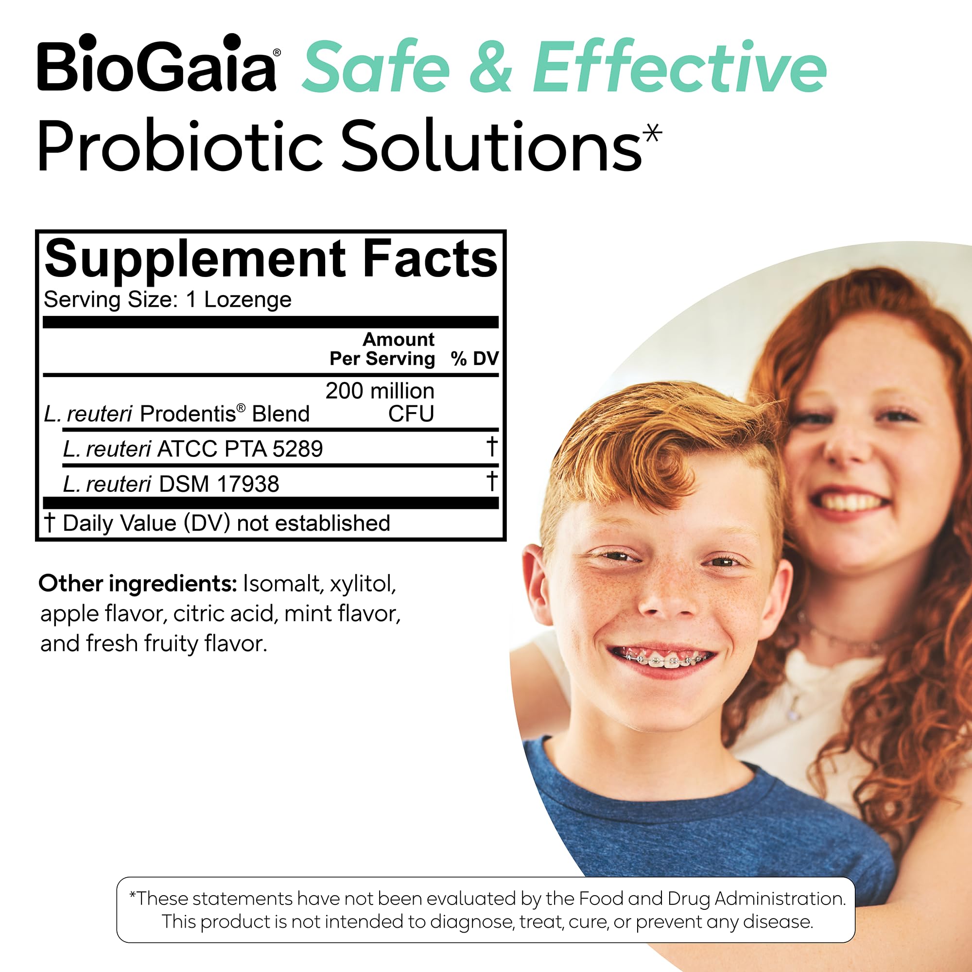 BioGaia familia sonriendo, producto en rutina de cuidado diario