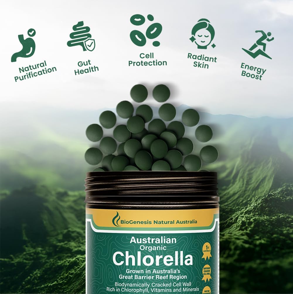 Biogenesis cultivo australiano junto al manantial destacando origen sostenible