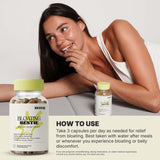 Biohacking Bestie frasco en mesa con alimentos saludables para contexto de uso