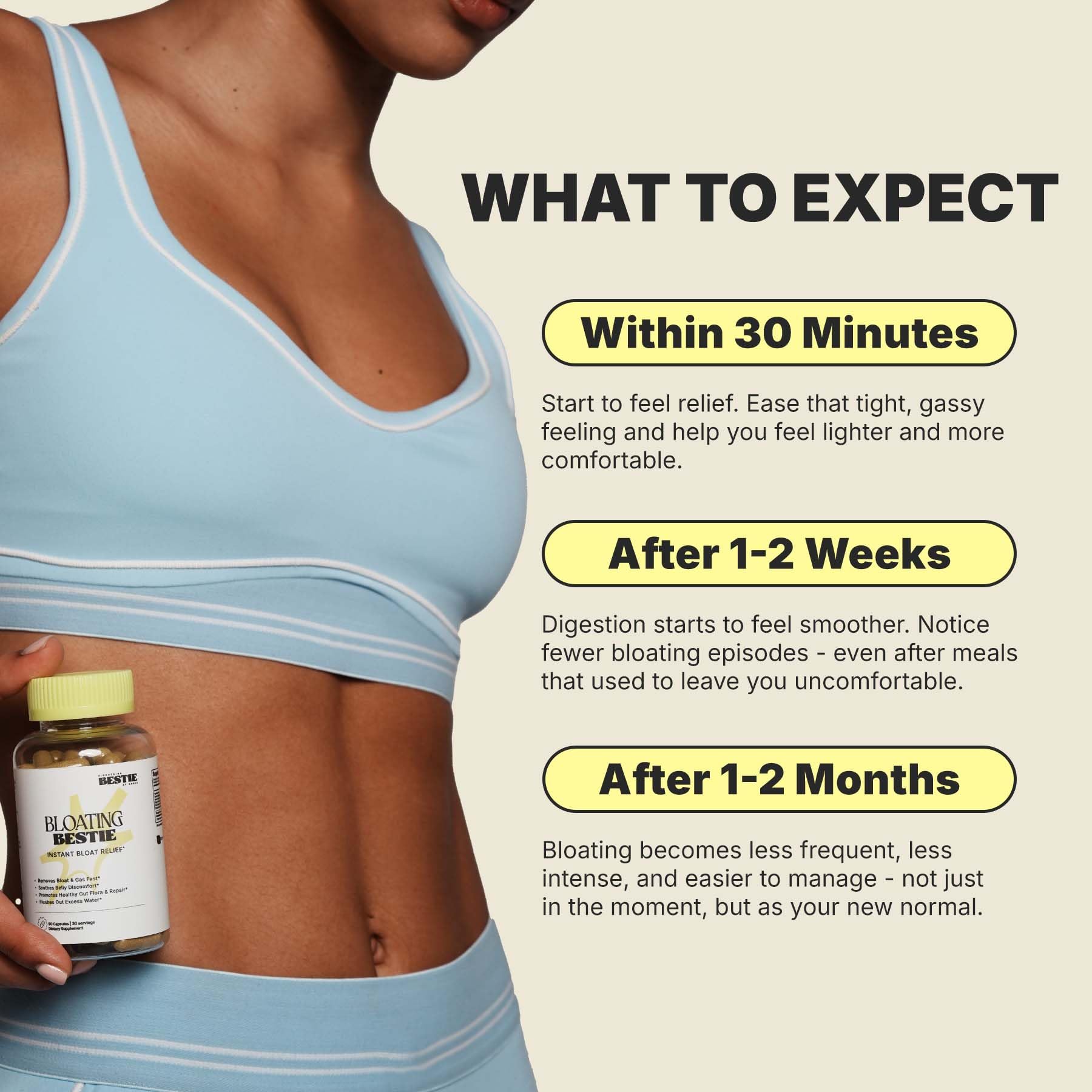 Biohacking Bestie etiqueta con ingredientes clave y claridad informativa
