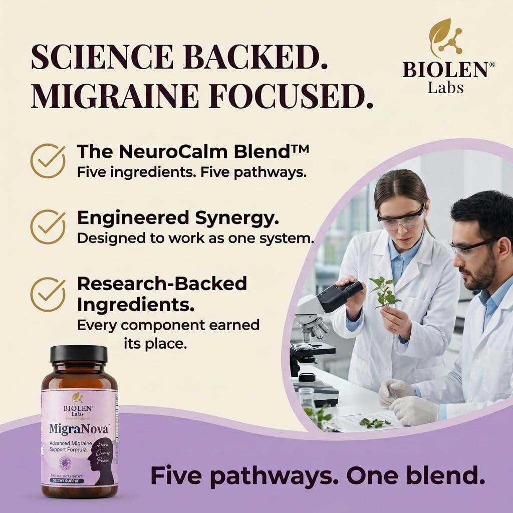 Biolen Labs MigraNova en escena de relajación postratamiento