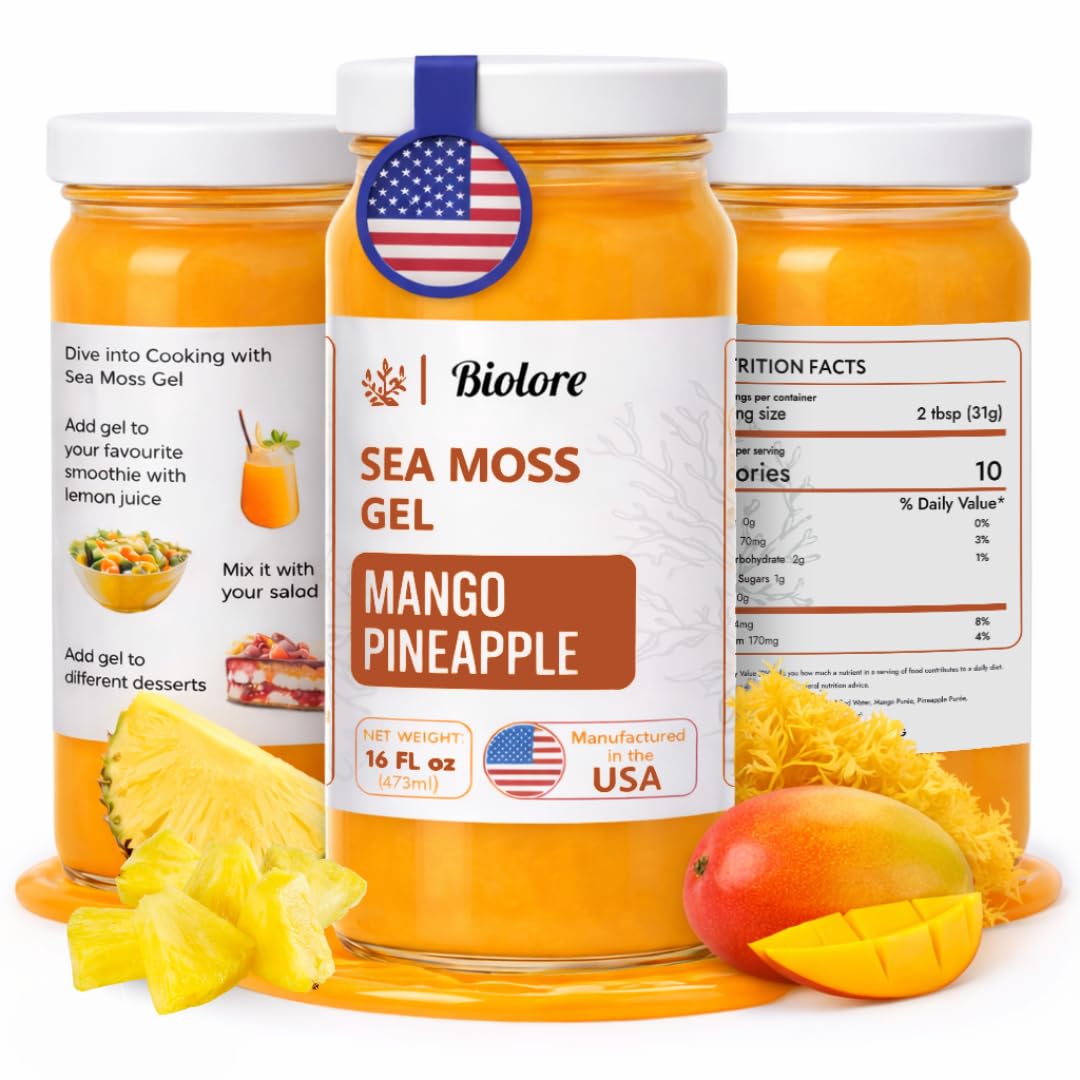Biolore frasco frontal Mango Piña mostrando etiqueta y tamaño, práctico para viajes