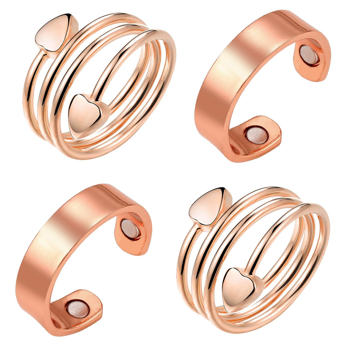 BioMag anillo frontal mostrando diseño elegante y acabado en cobre puro