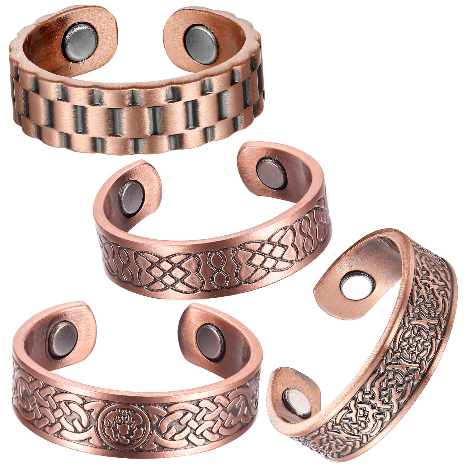 BioMag anillo de cobre frontal, diseño elegante y acabado pulido