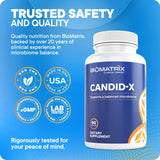 BioMatrix frasco Candid-X en encimera mostrando uso cotidiano