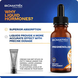 BioMatrix comparación de tamaño del frasco 30 ml junto a mano para escala visual