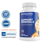 BioMatrix etiqueta con lista de ingredientes y formas queladas visibles