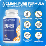 BioMatrix Microb-Defend junto a plato, integración con las comidas