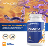 BioMatrix Pylor-X junto a un plato representando uso con comidas y bienestar