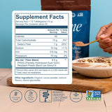 Bio.me etiqueta con ingredientes y certificaciones, garantía de libre de glifosato