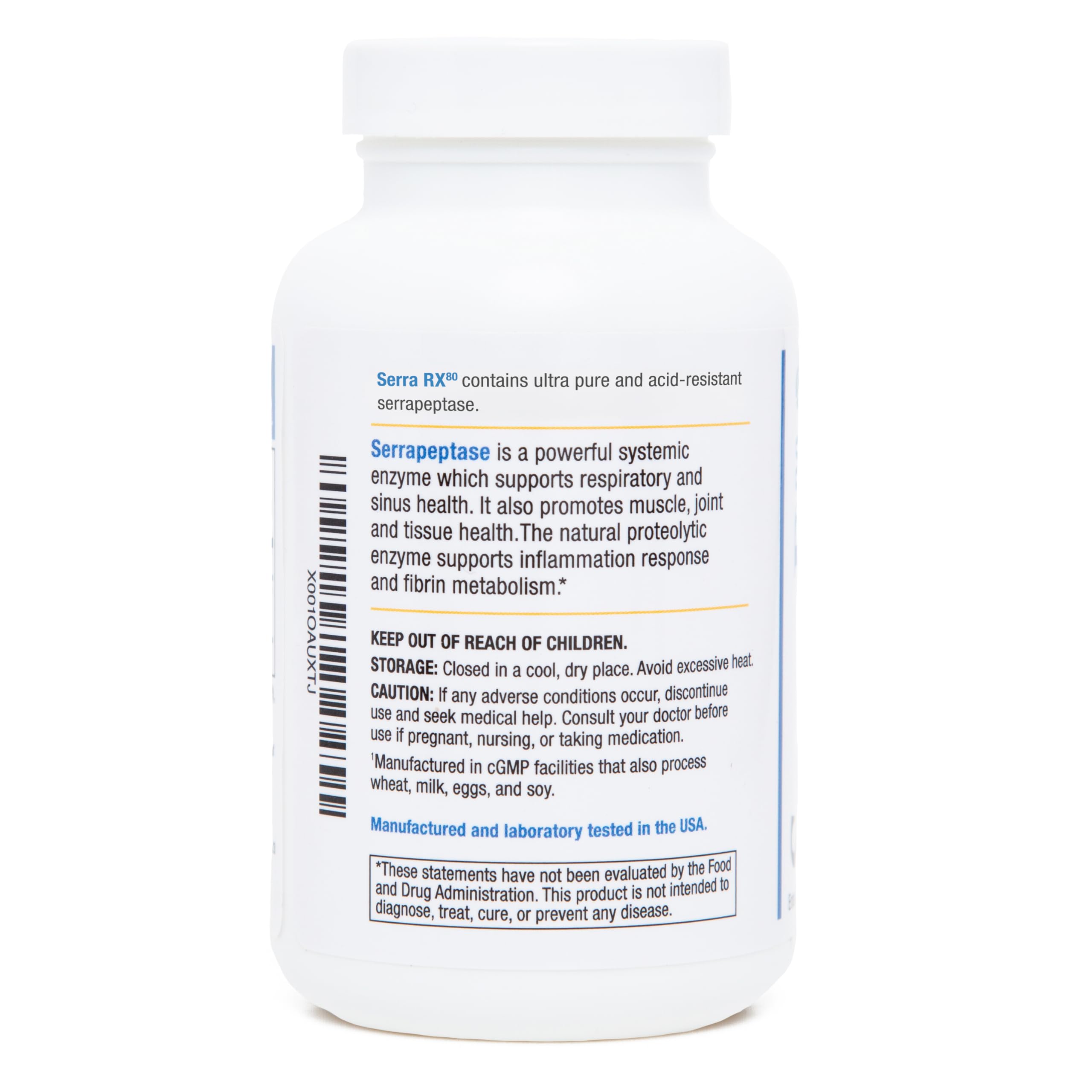 Biomedic Labs RX Serra-RX en mesa junto a frutas y botella de agua para uso diario
