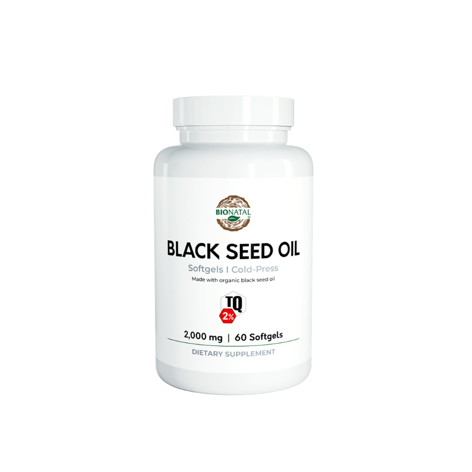 BioNatal frente del envase mostrando etiqueta orgánica y 60 softgels