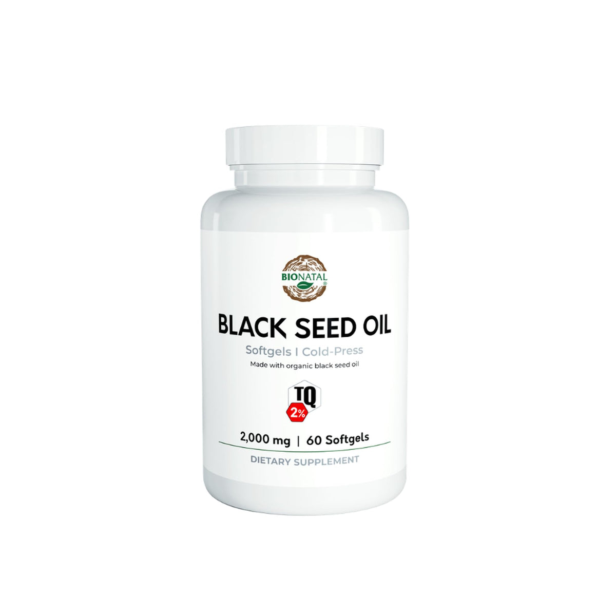 BioNatal frente del envase mostrando etiqueta orgánica y 60 softgels