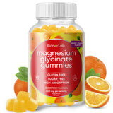 BionerLab envase frontal de gomitas magnesio glicinato, información clara y beneficios