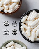 BioOptimal frasco en mesa de cocina, estilo de vida saludable