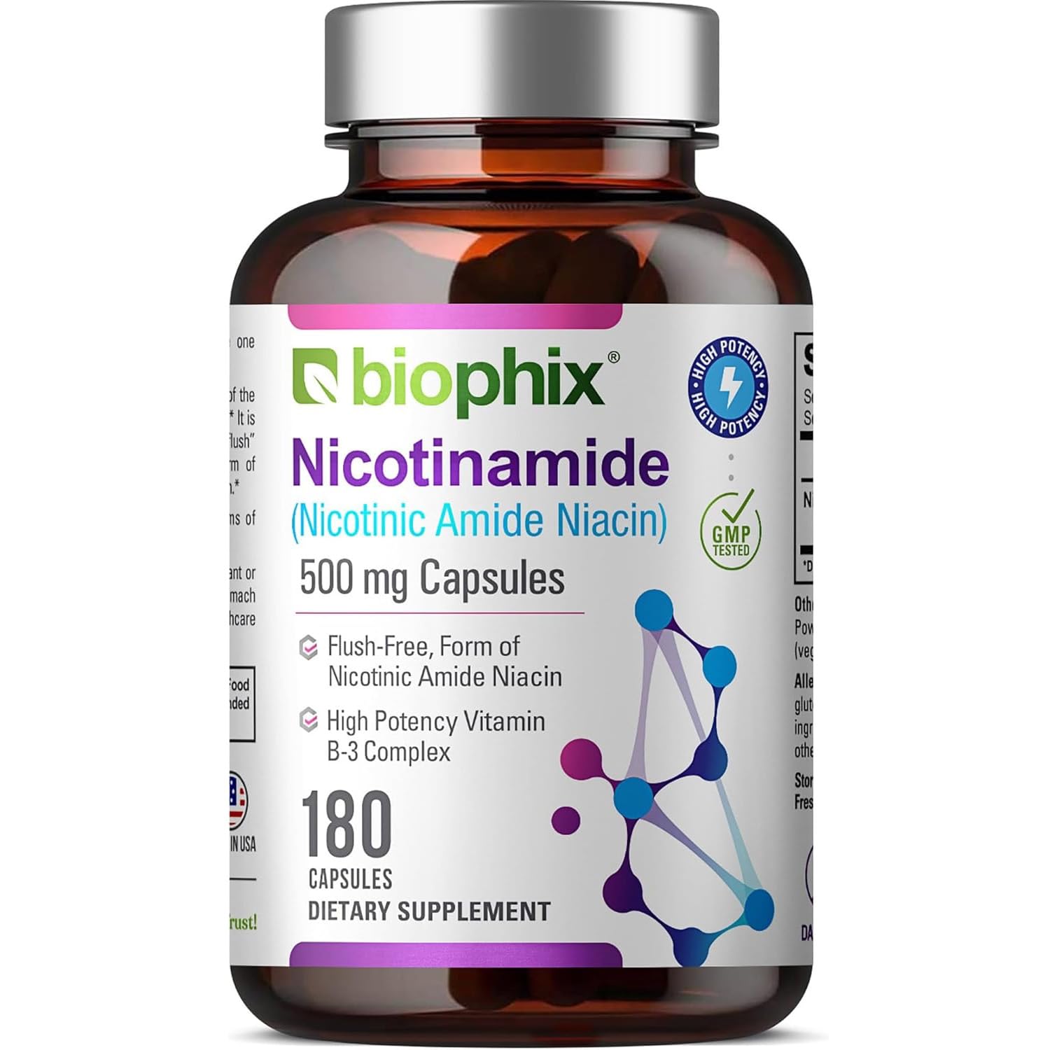 biophix frasco frontal mostrando 180 cápsulas para apoyo dérmico