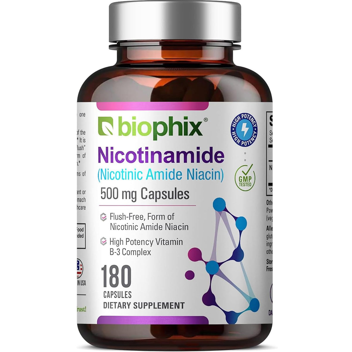 biophix frasco frontal mostrando 180 cápsulas para apoyo dérmico