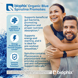 biophix polvo mezclado en batido vibrante, añade color y nutrientes