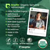 biophix espirulina en cuchara, porción conveniente y fácil uso