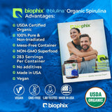 biophix polvo azul mostrado en primer plano, textura fina y color vibrante