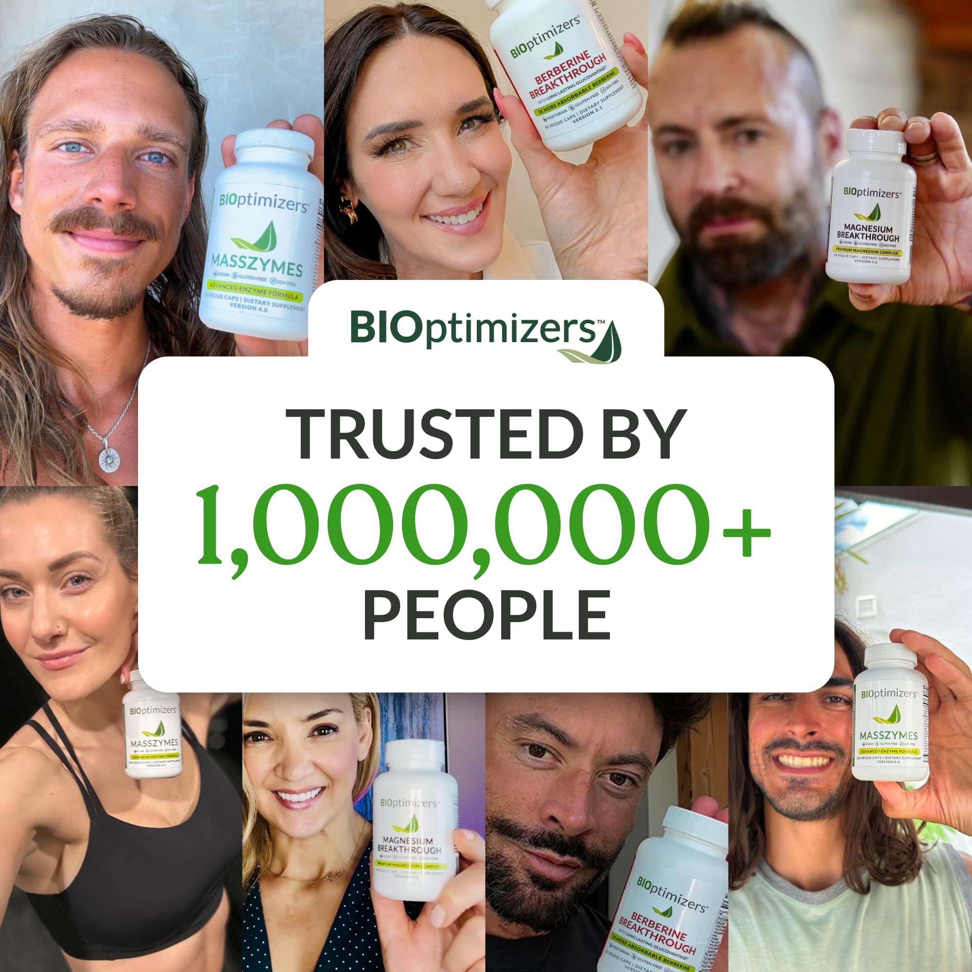 BIOptimizers etiqueta con ingredientes y beneficios destacados