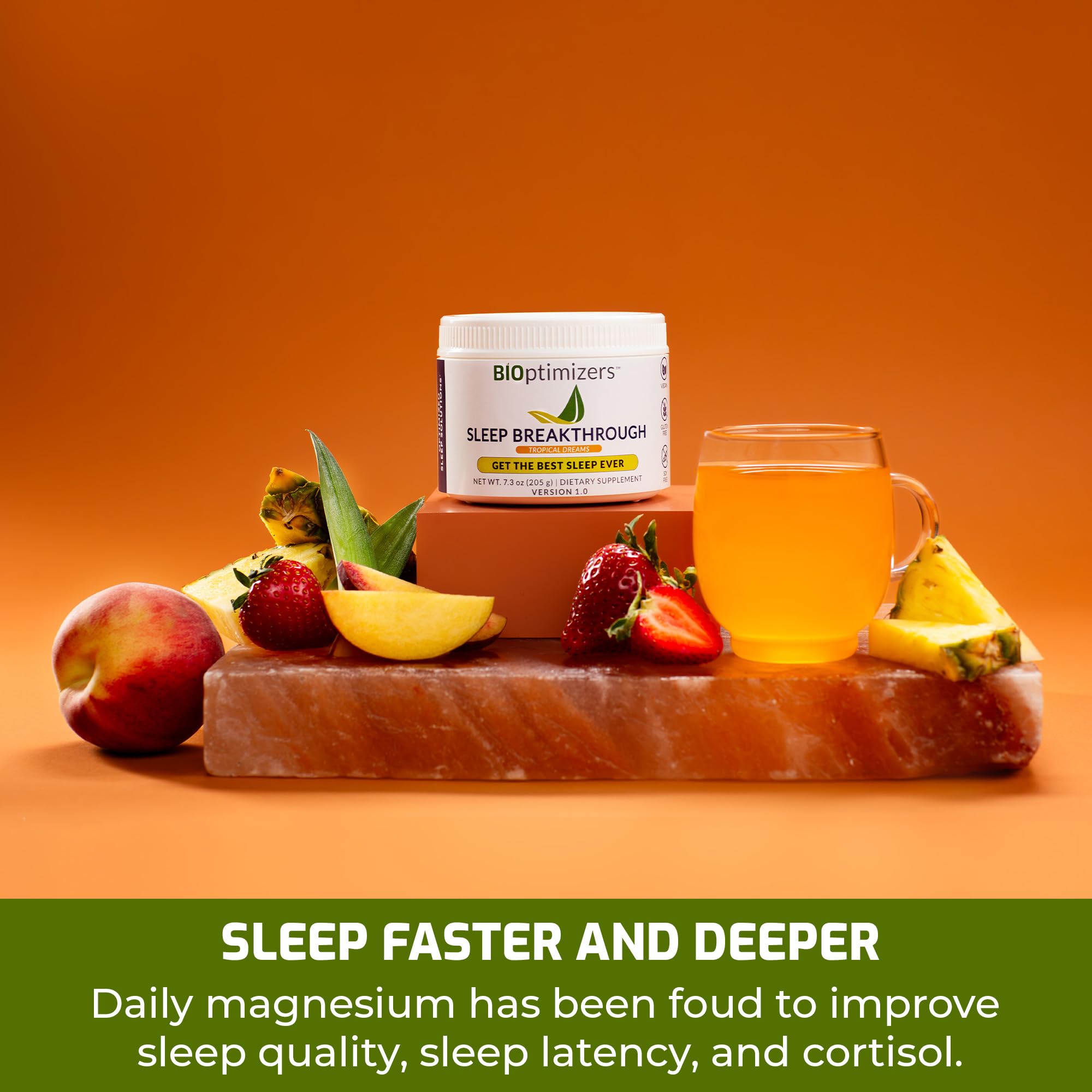 BIOptimizers etiqueta con ingredientes destacando magnesio y zinc para apoyo nocturno