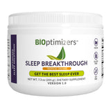 BIOptimizers envase frontal Sleep Breakthrough mostrando sabor Tropical Dreams y beneficios