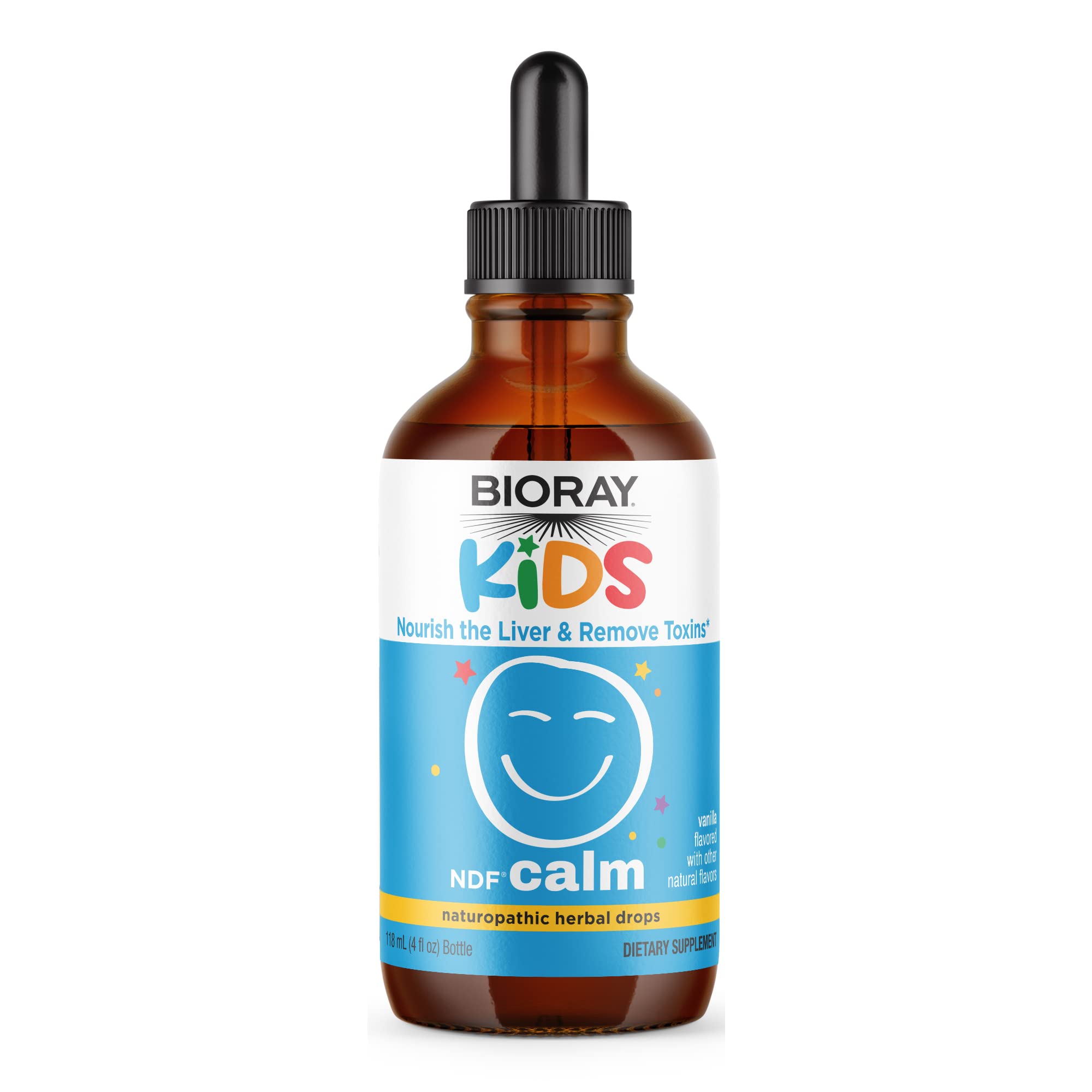 BIORAY Kids NDF Calm frente del envase, diseño claro y dosis fácil