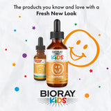 BIORAY niño tomando el suplemento para apoyo digestivo y comodidad