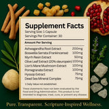 Bioregen co etiqueta con ingredientes como incienso y ashwagandha visible