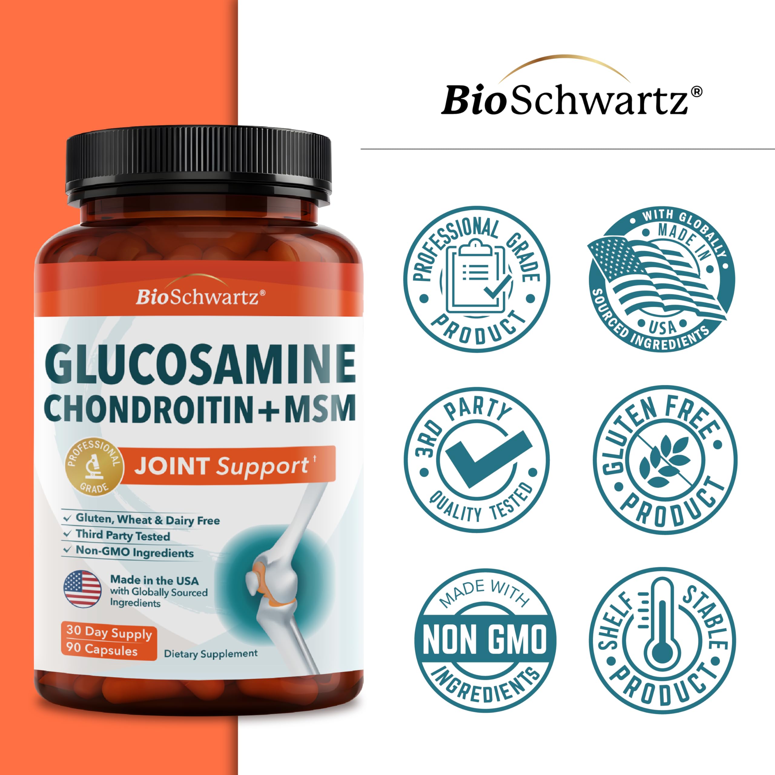 BioSchwartz cápsulas junto a cúrcuma y jengibre resaltando ingredientes naturales