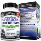 Frasco BioSchwartz en entorno natural con bayas de saúco para origen botánico