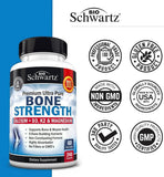 BioSchwartz escena lifestyle con ejercicio y suplemento para apoyar salud ósea activa